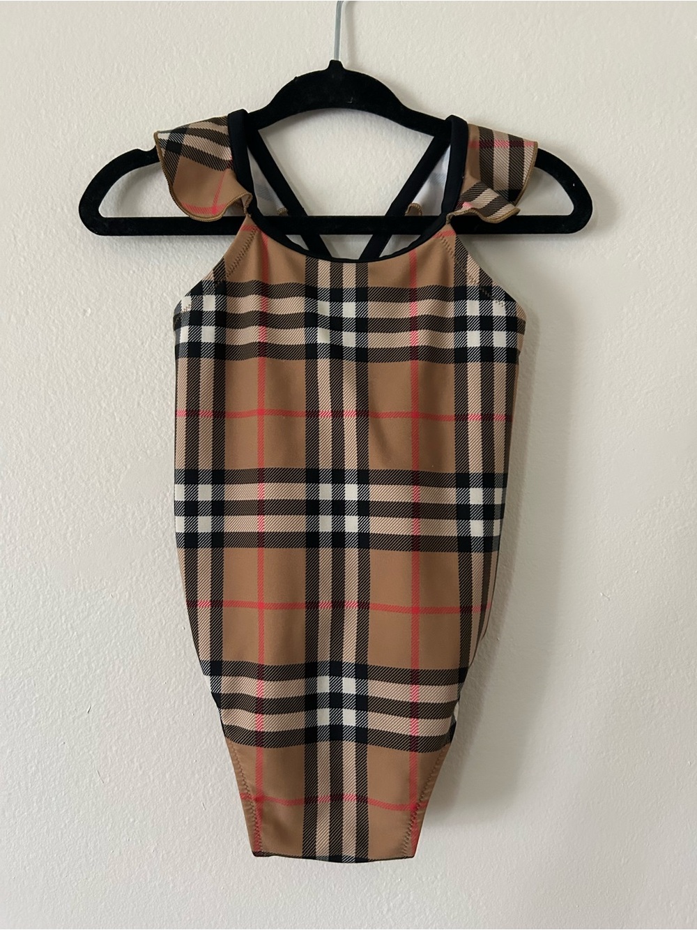 Burberry Children // Classic Beige Plaid One Piece Swimsuit 2Y